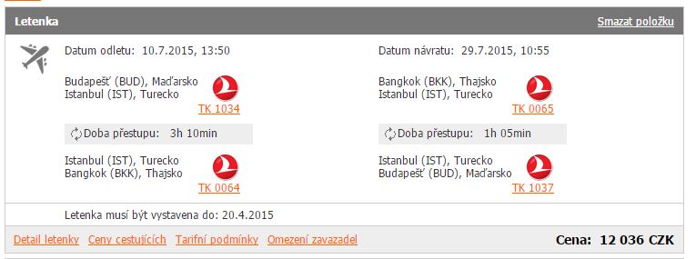 BUD-BKK 12.036 Kč
