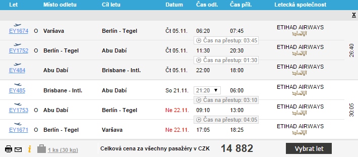 akční letenka Brisbane