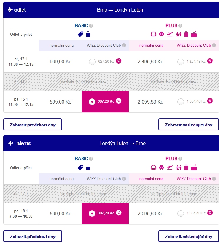 wizz brno londýn