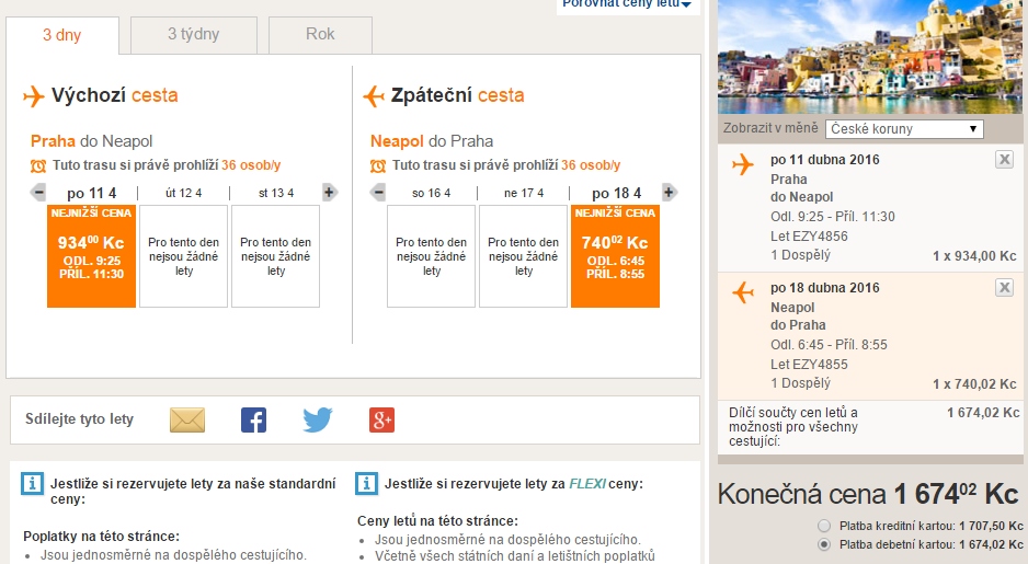 praha neapol s easyjetem