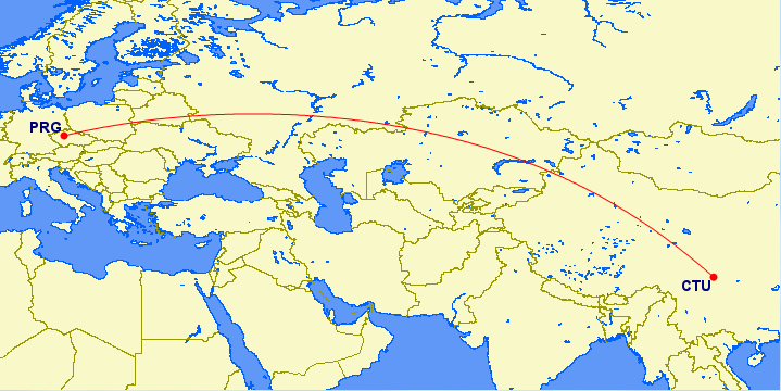 Praha Chengdu - Sichuan Airlines