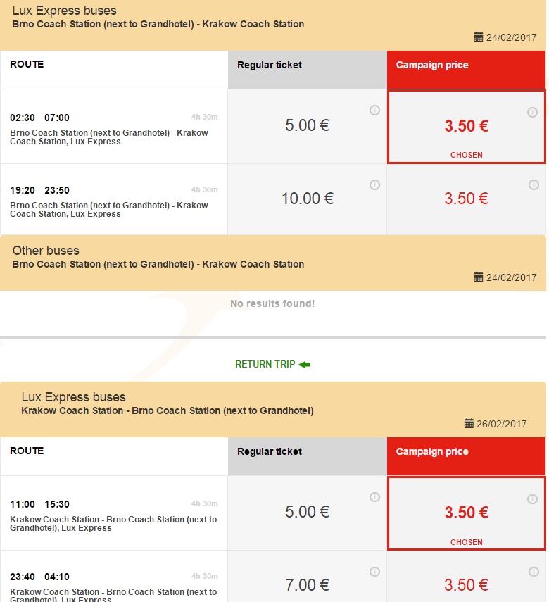 lux express - brno - krakow
