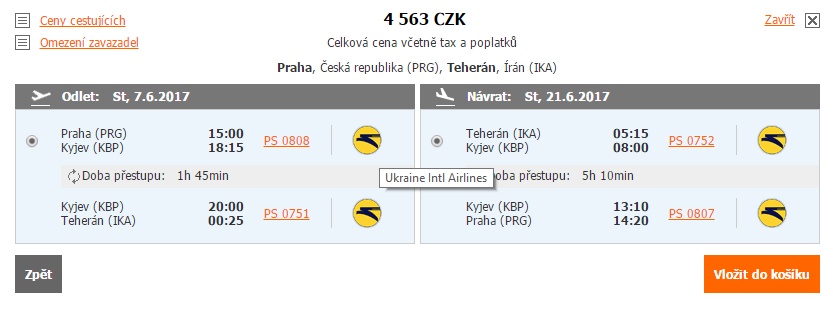uia letenky do íránu